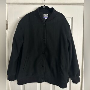 Kahlana Barfield Brown black bomber jacket.